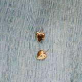 18k plated textured heart drop earrings