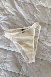 medium rise panties in snow white sheer mesh