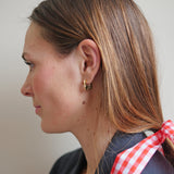 22k gold sterling silver mini square stud earrings