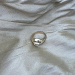 14k yellow gold ring set with moonstone cabochon