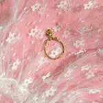 18k gold plated bronze ring with sunflower detail