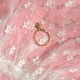 18k gold plated bronze ring with sunflower detail