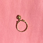 18k gold plated bronze ring with sunflower detail