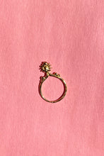 Load image into Gallery viewer, 18k gold plated bronze ring with sunflower detail