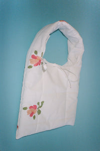 QUILTED GARDEN ROSE BAG IN WHITE