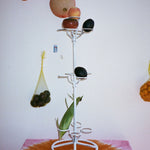 white iron tall decorative fruit stand