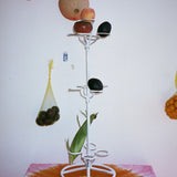 white iron tall decorative fruit stand