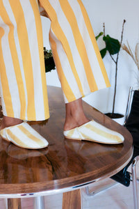 WOVEN SLIP ONS IN LIGHT YELLOW - eleven eleven